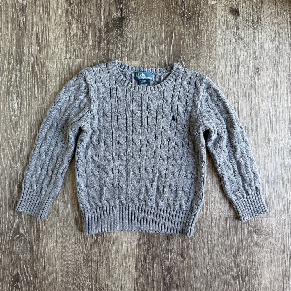 Polo by Ralph Lauren Gray Cable Knit Sweater
